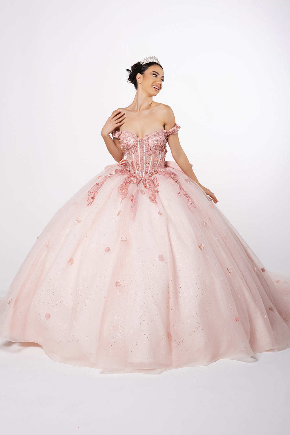 Off Shoulder Sweet 16 Embellished Ball Gown LK278