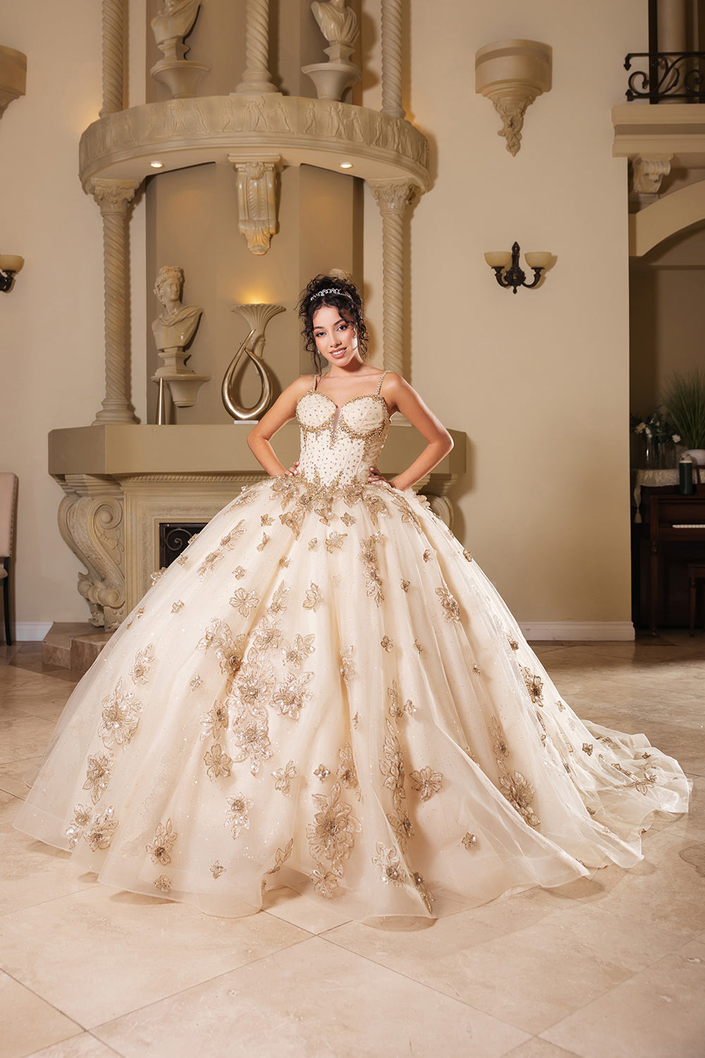Layla K LK282 Floral Quinceañera Ball Gown