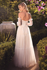 Cinderella Divine A1037W: Embroidered and Beaded Wedding Gown for Timeless Elegance