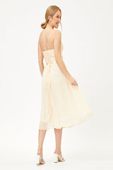 May Queen MQ1161 Ruched Twist Front A Line Lace Up Back Cocktail Dress