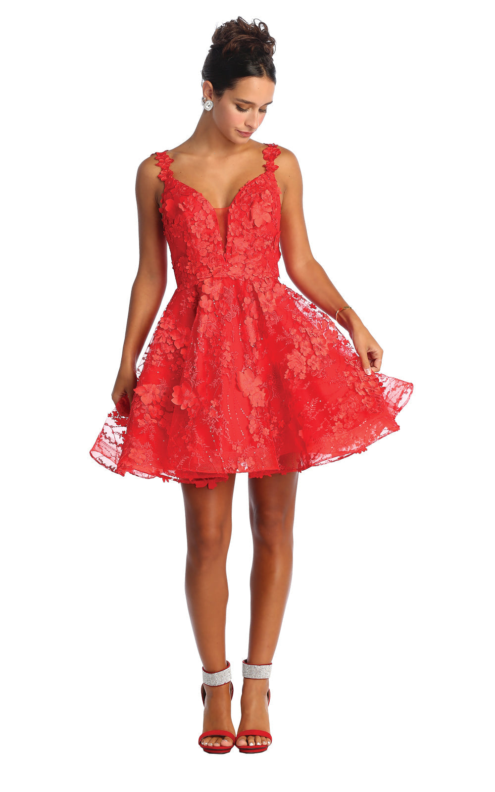 3D Floral Lace A-Line Dress by May Queen