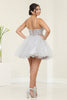 May Queen MQ2067 V-Neck Glitter A-Line Short Prom Dress - Dress