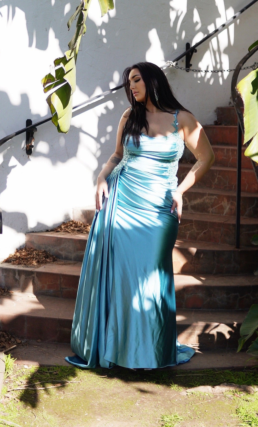 May Queen MQ2145 Square Neck Prom Gown