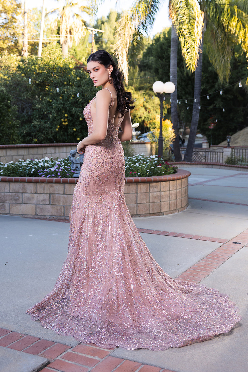 Deep V-Neck Mermaid Prom Gown by May Queen