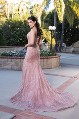Deep V-Neck Mermaid Prom Gown by May Queen
