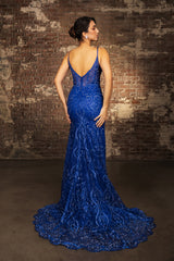 Deep V-Neck Mermaid Prom Gown by May Queen