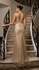 Strapless Corset Sequin Mermaid Gown May Queen MQ2195