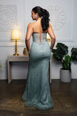 Strapless Corset Sequin Mermaid Gown May Queen MQ2195