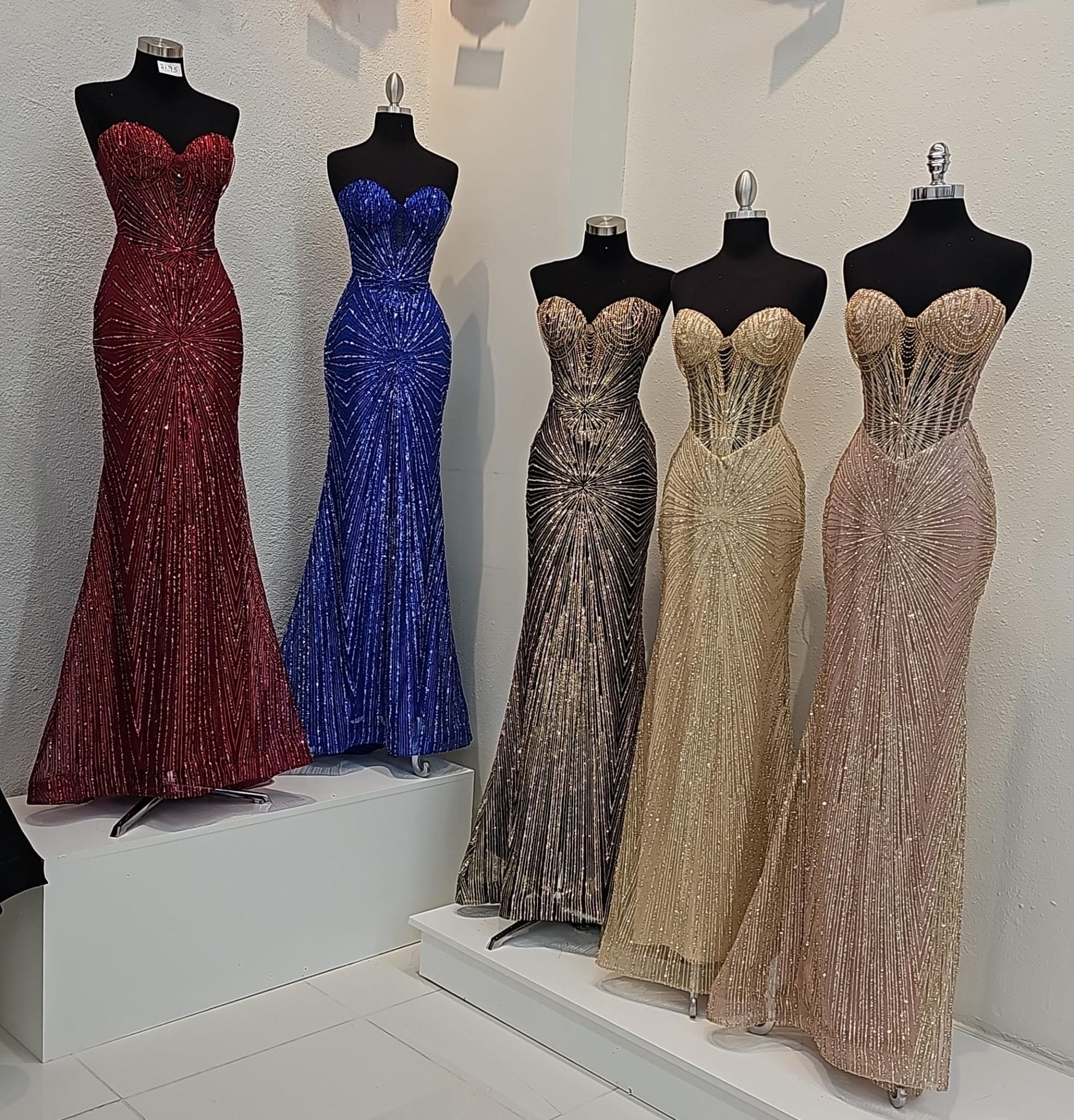 Strapless Corset Sequin Mermaid Gown May Queen MQ2195