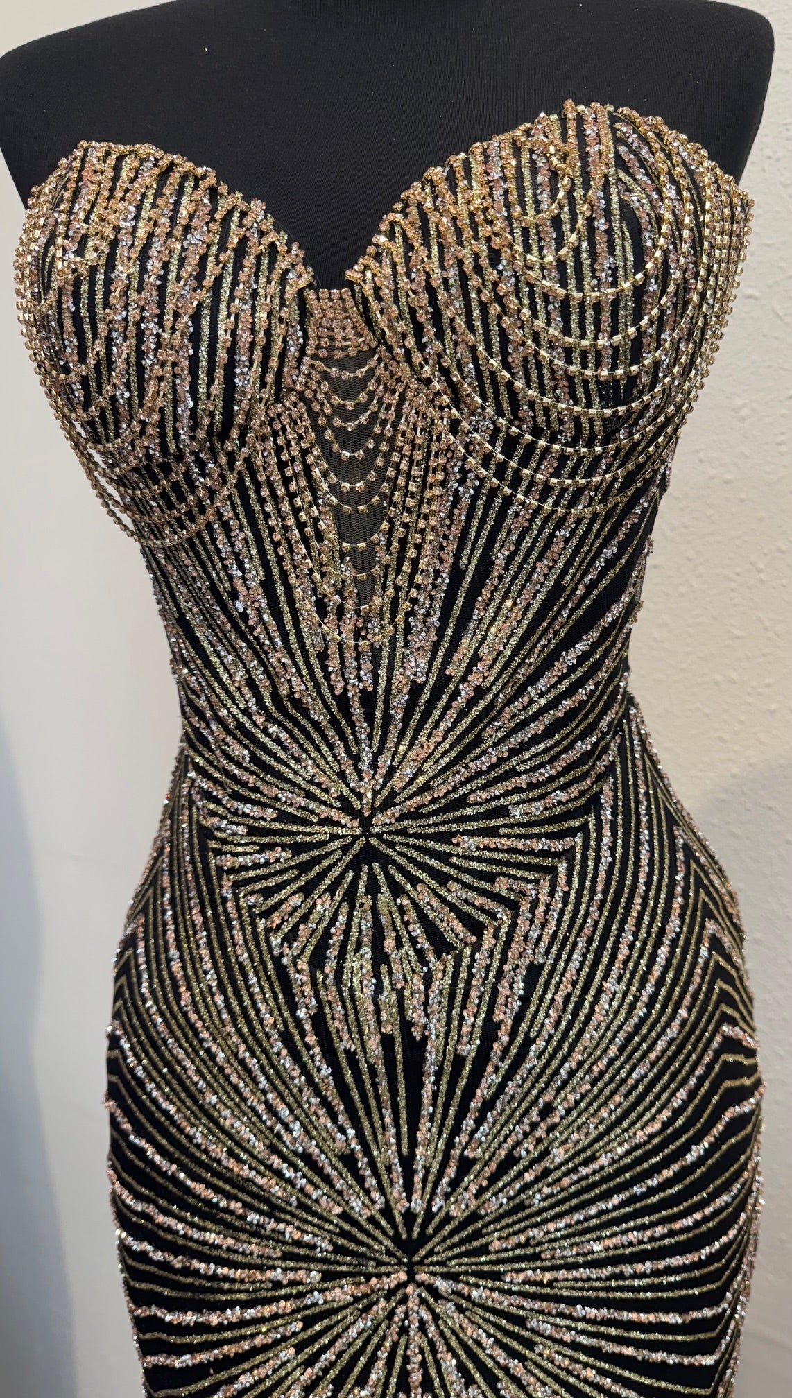 Strapless Corset Sequin Mermaid Gown May Queen MQ2195