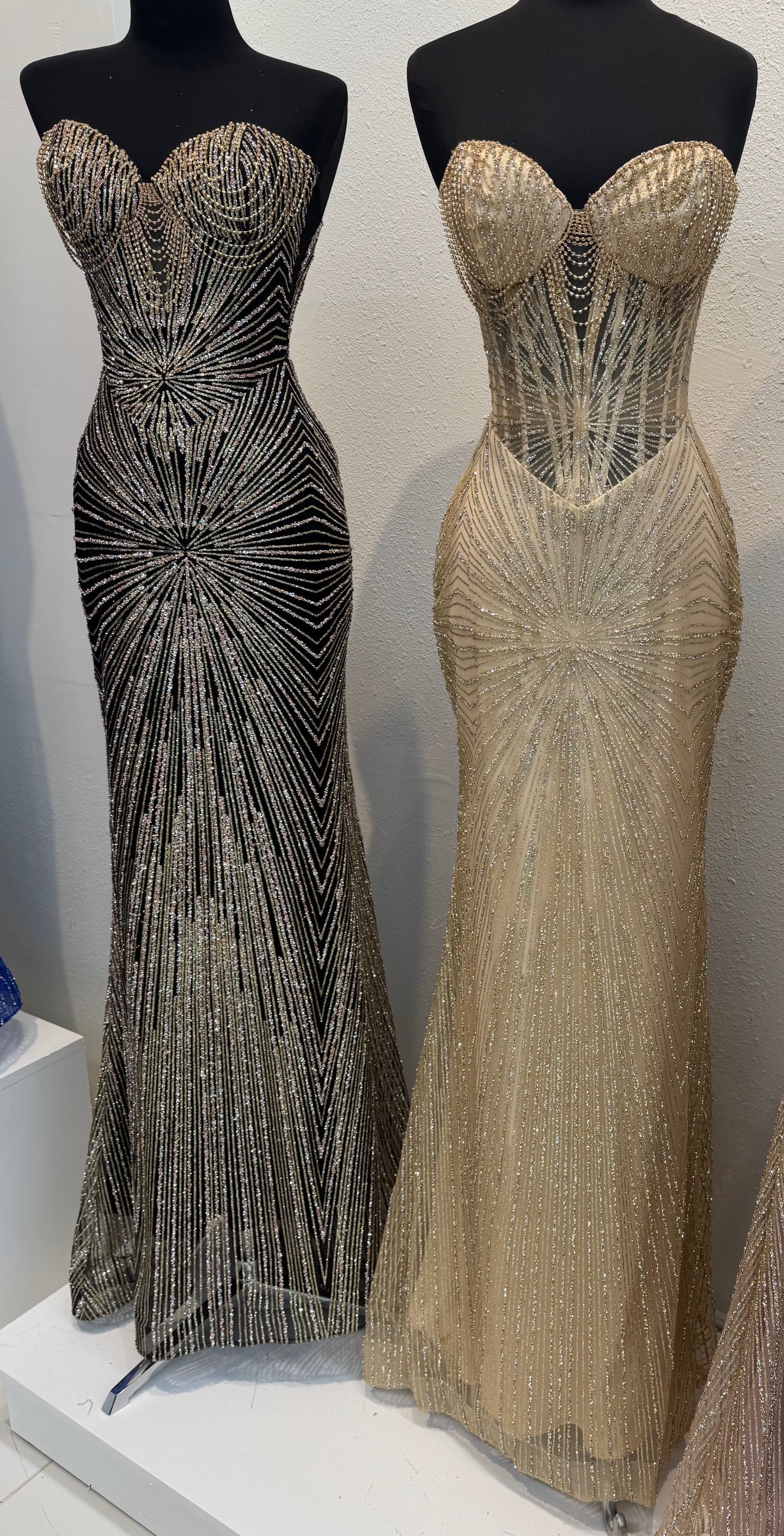 Strapless Corset Sequin Mermaid Gown May Queen MQ2195