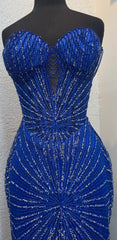 Strapless Corset Sequin Mermaid Gown May Queen MQ2195