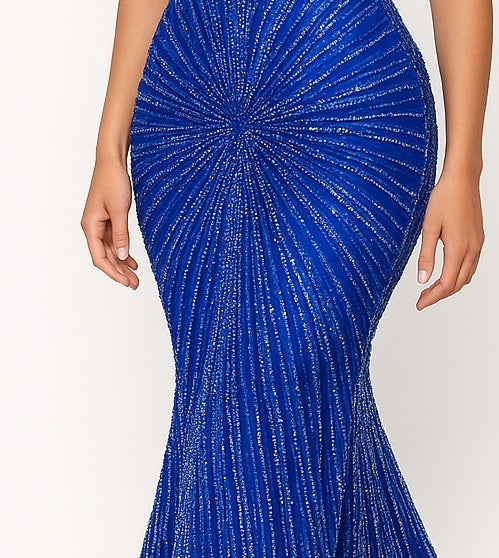 Strapless Corset Sequin Mermaid Gown May Queen MQ2195