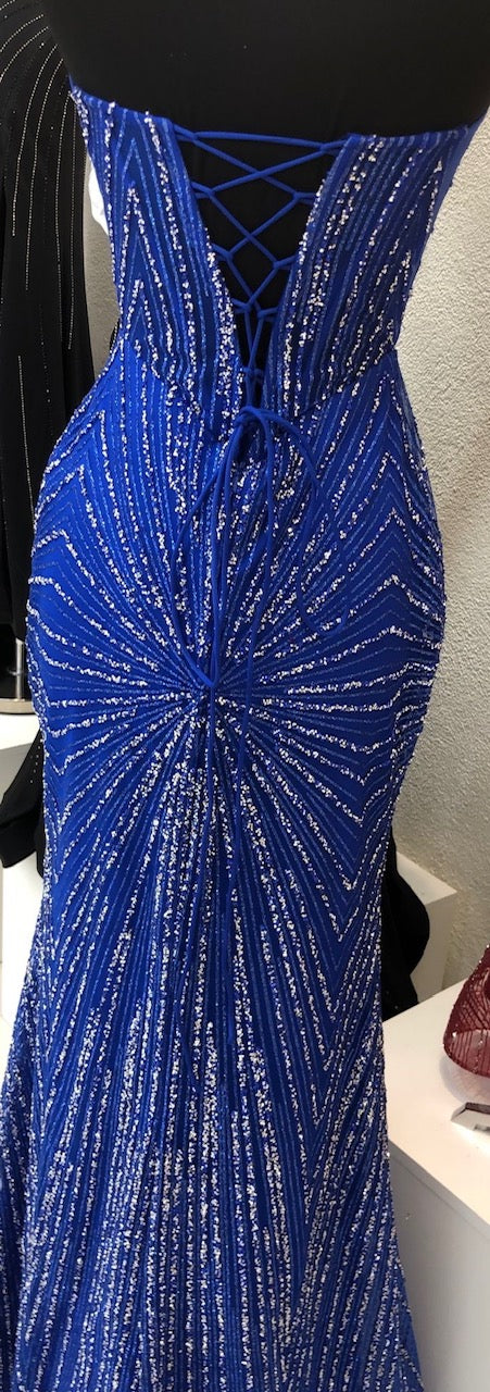 Strapless Corset Sequin Mermaid Gown May Queen MQ2195