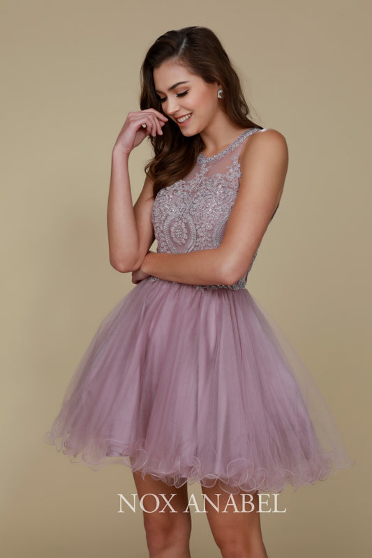 **NoxAnabel's Enchanting Cocktail Dress: Shimmering Lace and Tulle Rhapsody**