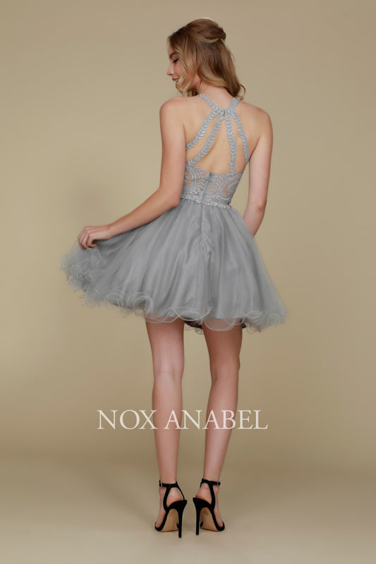 Embroidered Lace and Tulle Symphony: Nox Anabel Cocktail Dress