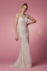 **Allure Bridals: Captivating Illusion Embroidered Gown for Unforgettable Occasions**