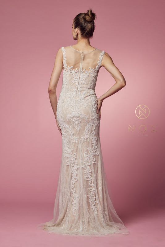 Divine Rose's Enchanting Embroidered Illusion Gown for Unforgettable Occasions