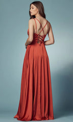 Nox Anabel E1020: Captivating Surplice Dress with Alluring Slit