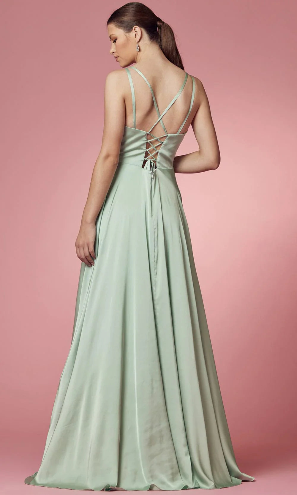 Nox Anabel E1020: Captivating Surplice Dress with Alluring Slit
