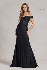 Nox Anabel's Ethereal Lace Corset Gown: Captivate Hearts at Formal Events