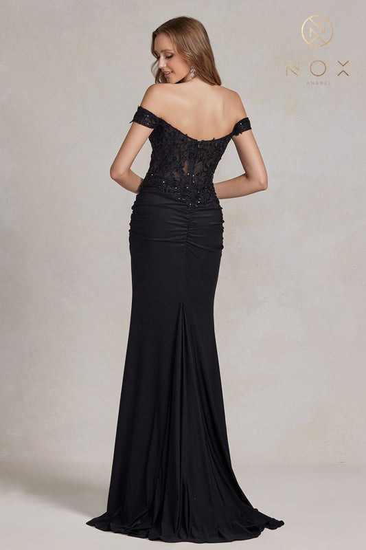 Enchanting Corset Gown: Captivate in Nox Anabel's E1184