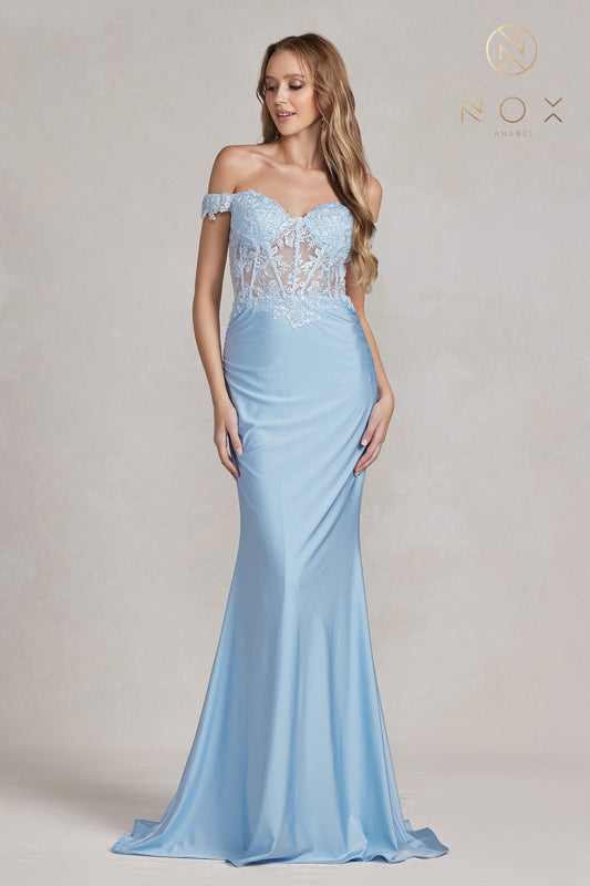 Enchanting Corset Gown: Captivate in Nox Anabel's E1184