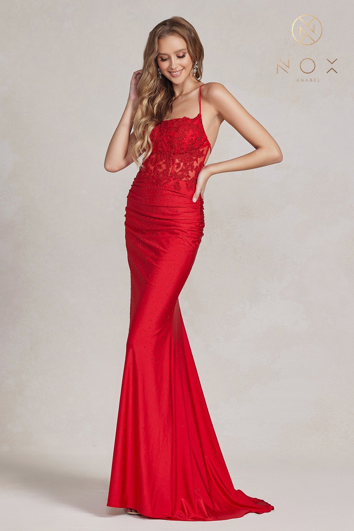 Enchanting Evening Elegance: Nox Anabel E1186 Gown for Women