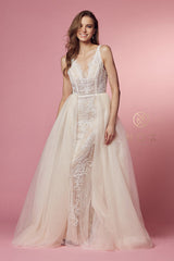 Enchanting Ethereal Elegance: Nox Anabel's Shimmering Mermaid Gown (E474)