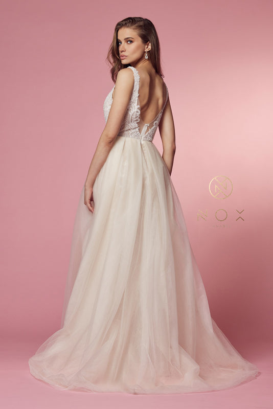 Enchanting Ethereal Elegance: Nox Anabel's Shimmering Mermaid Gown (E474)