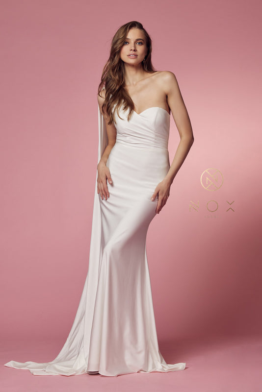 Nox Anabel Bridal: One-Shoulder Trumpet Gown for Timeless Elegance