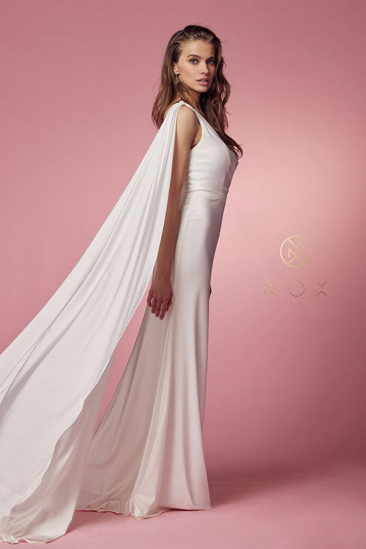 Nox Anabel Bridal: Captivating One-Shoulder Trumpet Gown for Timeless Elegance