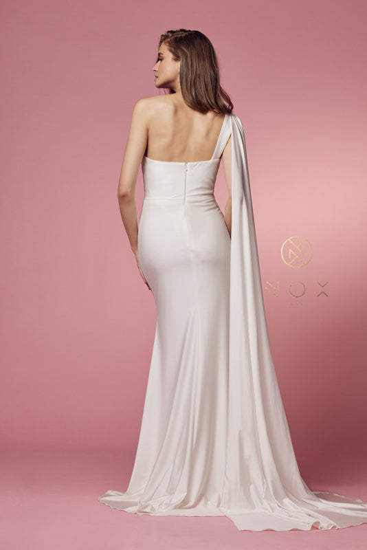 Nox Anabel Bridal: Captivating One-Shoulder Trumpet Gown for Timeless Elegance