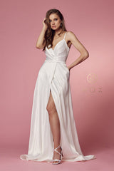 Nox Anabel E484: Captivating Crisscross V-Neckline Gown for Unforgettable Occasions