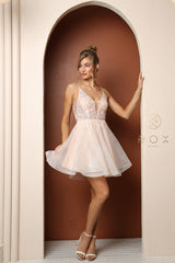 Shimmering Elegance: Nox Anabel's Cocktail Dress for Unforgettable Nights (E711)