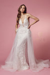 Nox Anabel Bridal: Ethereal Lace and Pearl Wedding Gown for Enchanting Brides