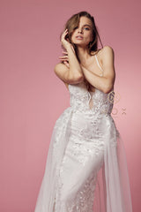Nox Anabel Bridal: Ethereal Lace and Pearl Gown for Unforgettable Moments (F485W)