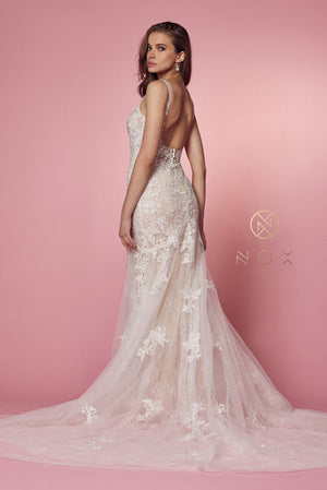 **Enchanting Nox Anabel Trumpet Gown: A Vision of Lace and Elegance**