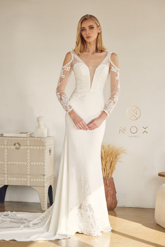 Nox Anabel Bridal's Enchanting Lace and Embroidery Gown: A Bridal Masterpiece