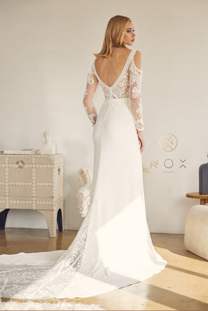 Entice the Spotlight: Nox Anabel Bridal's JE916 Lace and Embroidered Gown