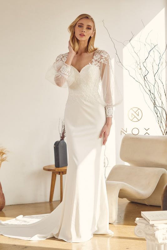 **Enchante Your Wedding with Nox Anabel Bridal's Captivating JE919 Gown**