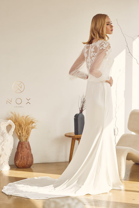 **Enchante Your Wedding with Nox Anabel Bridal's Captivating JE919 Gown**