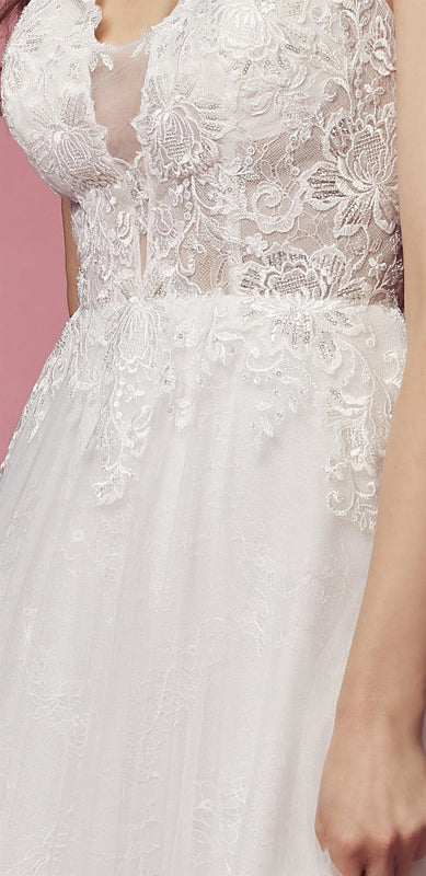 Enchanting Ethereal Bridal Gown by Nox Anabel: Embroidered Elegance for Unforgettable Moments