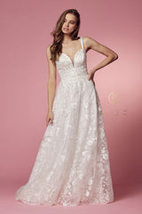 **Nox Anabel's Enchanting Bridal Gown: Embroidered Elegance for Your Special Day**