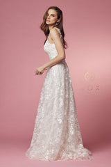 **Nox Anabel's Enchanting Bridal Gown: Embroidered Elegance for Your Special Day**