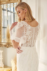 Nox Anabel JE927: Embroidered Lace Bridal Gown for Unforgettable Evenings