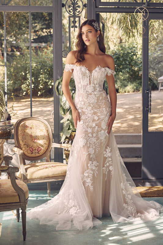 Enchanting Bridal Vision: Nox Anabel's JE974 Wedding Gown