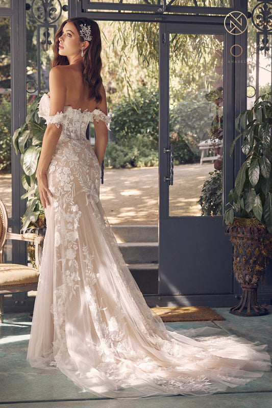 Enchanting Bridal Vision: Nox Anabel's JE974 Wedding Gown