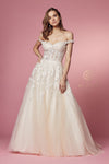 Nox Anabel Bridal JH925: Embroidered Corset Goddess Gown