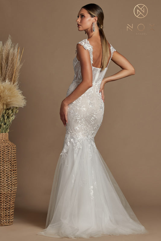 Enchanting Mermaid Bridal Gown: Nox Anabel's JS924 Masterpiece